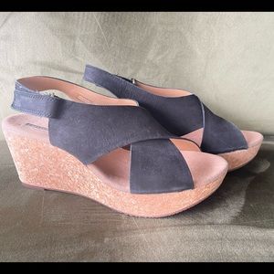 Clarks Black Annadel Eirwyn Wedge Sandal 9